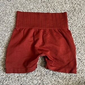 Red High-Waisted Shorts